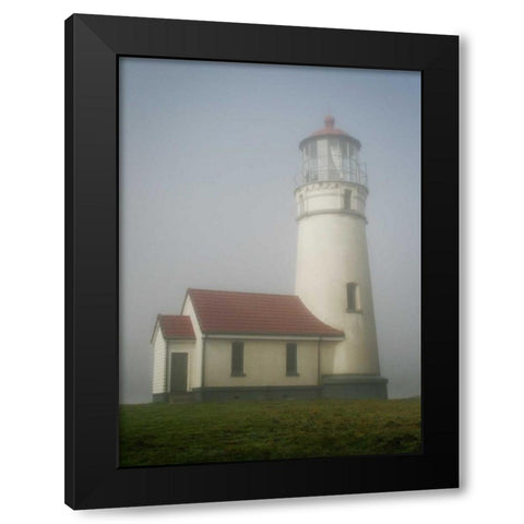 Misty Lighthouse II Black Modern Wood Framed Art Print with Double Matting by Geyman, Vitaly