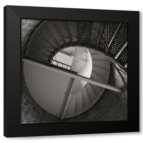 Lighthouse Stairs III Black Modern Wood Framed Art Print with Double Matting by Vitaly, Geyman