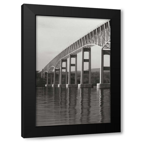 Hudson Bridge I Black Modern Wood Framed Art Print with Double Matting by Vitaly, Geyman