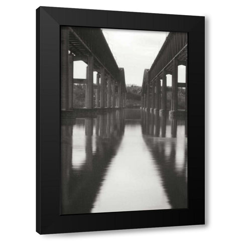 Hudson Bridge II Black Modern Wood Framed Art Print with Double Matting by Vitaly, Geyman