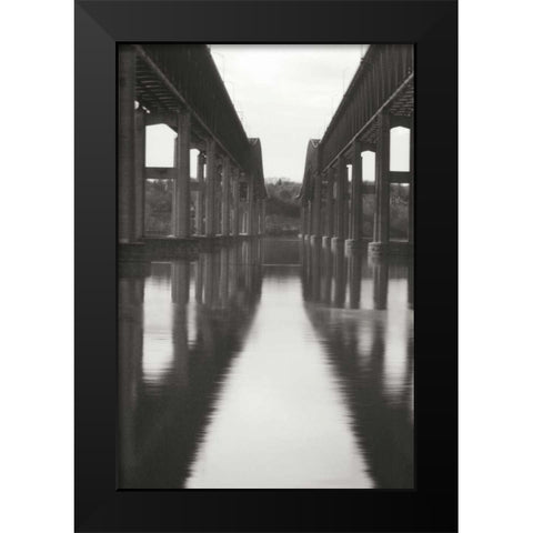 Hudson Bridge II Black Modern Wood Framed Art Print by Vitaly, Geyman