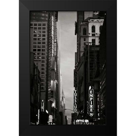 Manhatten Sky Black Modern Wood Framed Art Print by Vitaly, Geyman