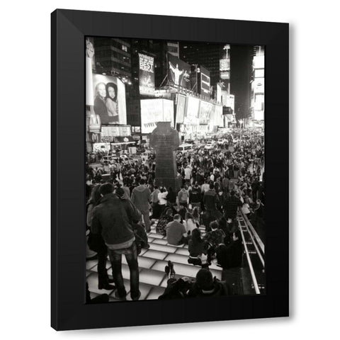Time Square Vibe Black Modern Wood Framed Art Print with Double Matting by Vitaly, Geyman