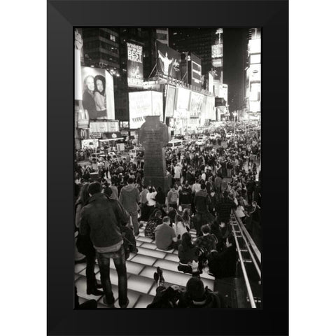 Time Square Vibe Black Modern Wood Framed Art Print by Vitaly, Geyman
