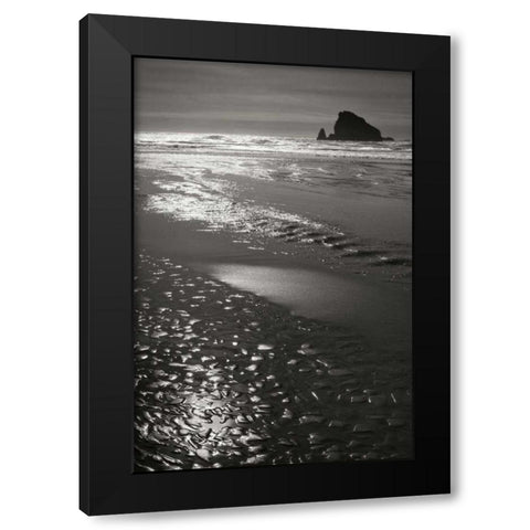 Seashore Serenity I BW Black Modern Wood Framed Art Print with Double Matting by Geyman, Vitaly