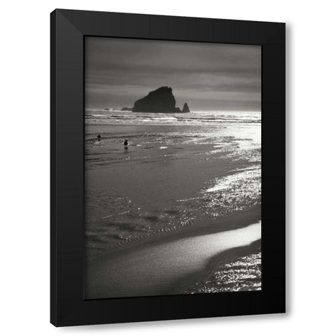 Seashore Serenity II BW Black Modern Wood Framed Art Print with Double Matting by Geyman, Vitaly
