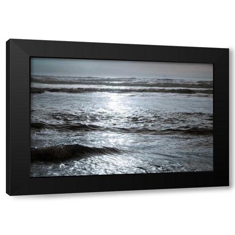 Golden Ocean I Black Modern Wood Framed Art Print by Geyman, Vitaly