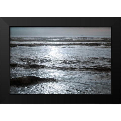 Golden Ocean I Black Modern Wood Framed Art Print by Geyman, Vitaly