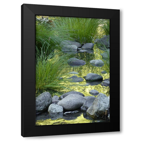 Lucious Falls I Black Modern Wood Framed Art Print by Geyman, Vitaly