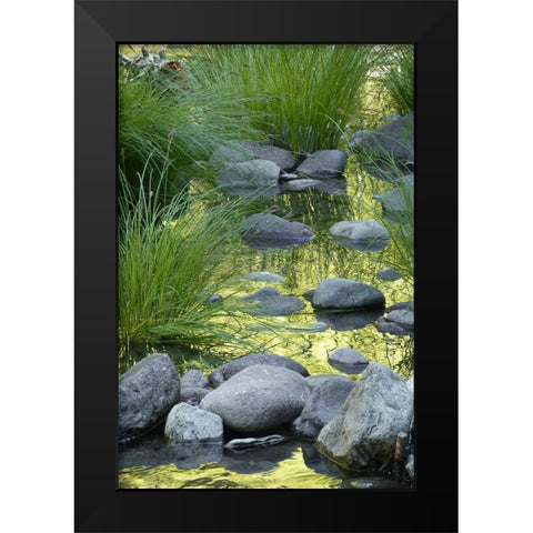 Lucious Falls I Black Modern Wood Framed Art Print by Geyman, Vitaly