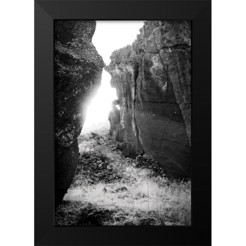 Lava Rocks Black Modern Wood Framed Art Print by Geyman, Vitaly