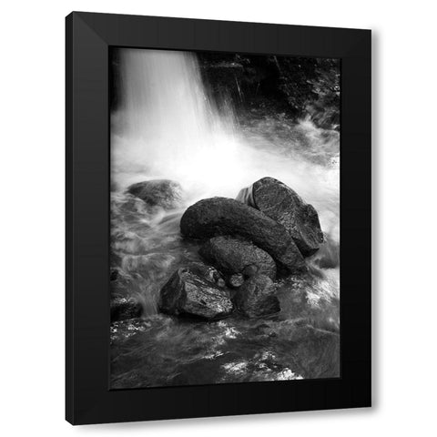 Rock Sculpture Black Modern Wood Framed Art Print by Geyman, Vitaly