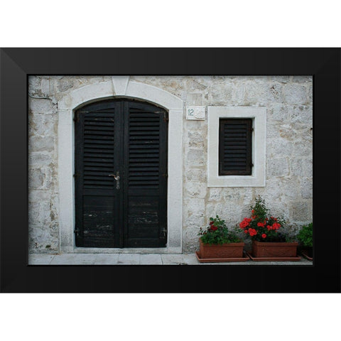 Croatia Door I Black Modern Wood Framed Art Print by Geyman, Vitaly