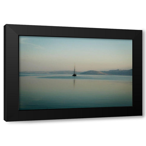 Croatia Sea Black Modern Wood Framed Art Print by Geyman, Vitaly
