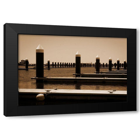 Marina Black Modern Wood Framed Art Print with Double Matting by Geyman, Vitaly