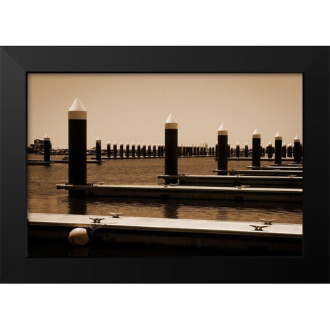 Marina Black Modern Wood Framed Art Print by Geyman, Vitaly
