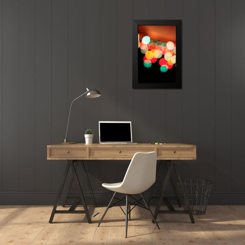 Bokeh IV Black Modern Wood Framed Art Print by White, Leesa