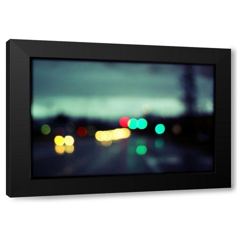 City LIghts II Black Modern Wood Framed Art Print by White, Leesa