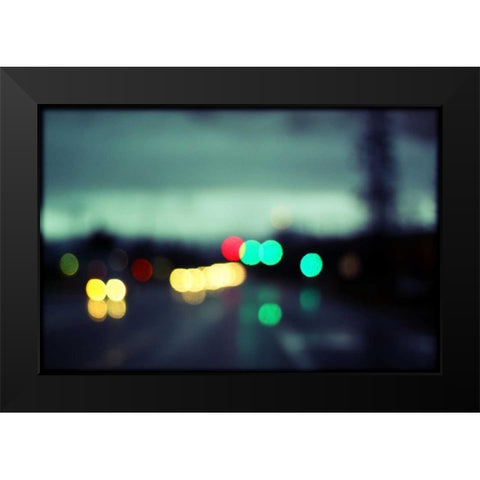 City LIghts II Black Modern Wood Framed Art Print by White, Leesa