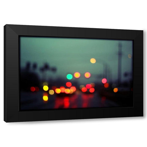 City LIghts III Black Modern Wood Framed Art Print by White, Leesa