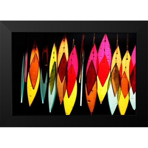 Chimes II Black Modern Wood Framed Art Print by White, Leesa