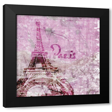 Lavender Paris Black Modern Wood Framed Art Print by Roberto, LuAnn