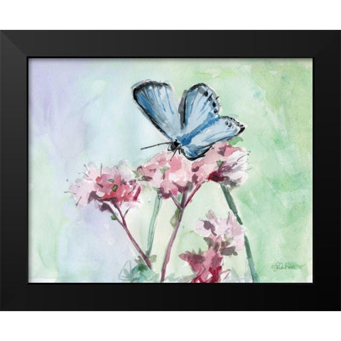 Watercolor Butterfly I Black Modern Wood Framed Art Print by Roberto, LuAnn