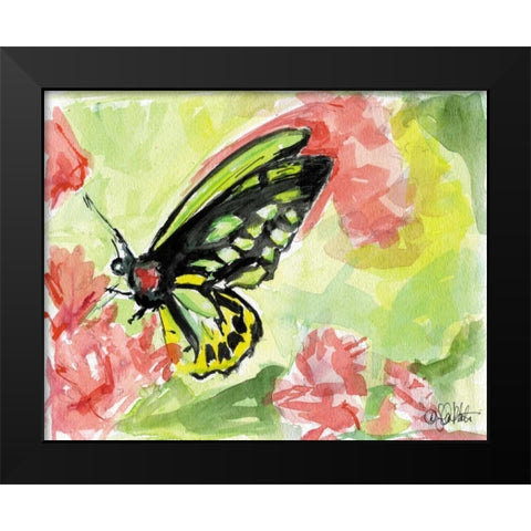 Watercolor Butterfly II Black Modern Wood Framed Art Print by Roberto, LuAnn