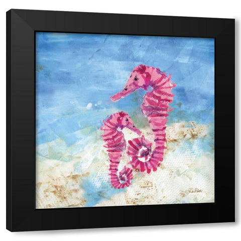 Ocean Seahorses Black Modern Wood Framed Art Print with Double Matting by Roberto, LuAnn