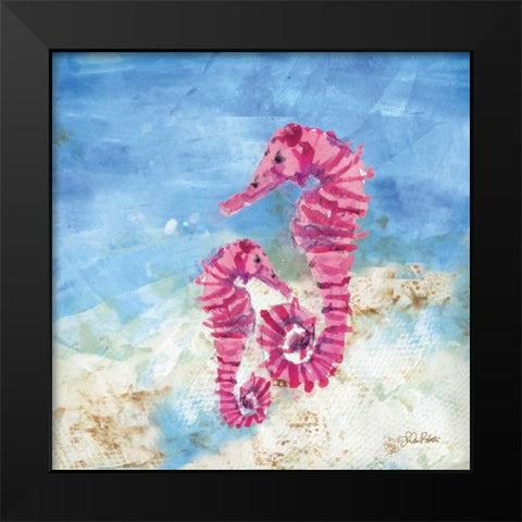 Ocean Seahorses Black Modern Wood Framed Art Print by Roberto, LuAnn