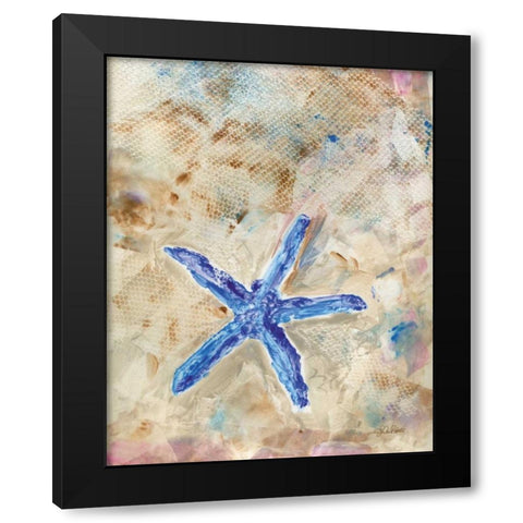 Blue Starfish Black Modern Wood Framed Art Print with Double Matting by Roberto, LuAnn