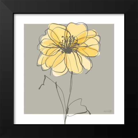 Yellow and Gray II Black Modern Wood Framed Art Print by Ruff, Kris