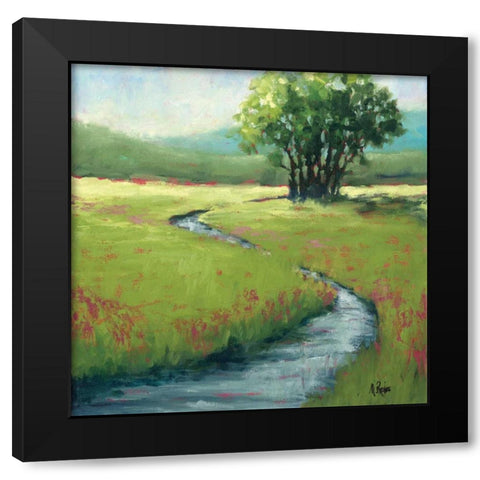 Spring Landscape Black Modern Wood Framed Art Print by Reeves, Molly