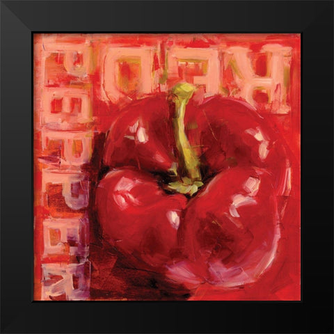 Red Pepper Black Modern Wood Framed Art Print by Salness, Annie
