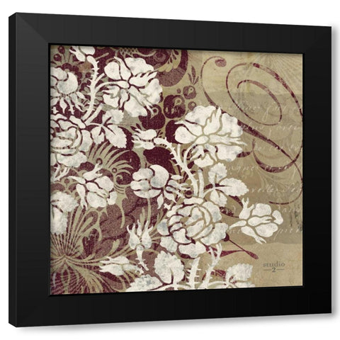 Argento I Black Modern Wood Framed Art Print with Double Matting by Studio 2