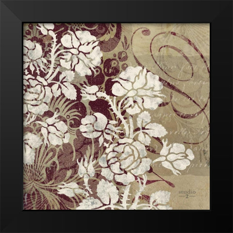 Argento I Black Modern Wood Framed Art Print by Studio 2