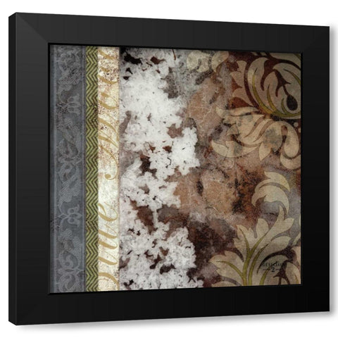 Winter Damask I Black Modern Wood Framed Art Print with Double Matting by Studio 2