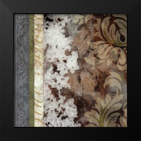 Winter Damask I Black Modern Wood Framed Art Print by Studio 2