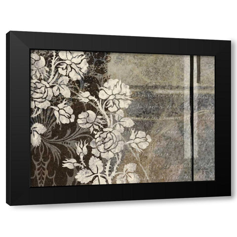 Gray Argento I Black Modern Wood Framed Art Print with Double Matting by Studio 2