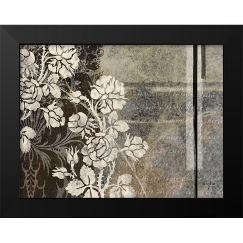 Gray Argento I Black Modern Wood Framed Art Print by Studio 2
