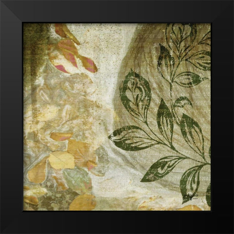 Green Swirl II Black Modern Wood Framed Art Print by Studio 2