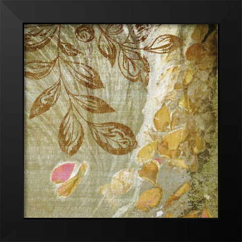 Gold Swirl I Black Modern Wood Framed Art Print by Studio 2