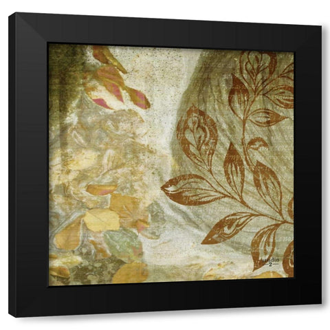 Gold Swirl II Black Modern Wood Framed Art Print with Double Matting by Studio 2