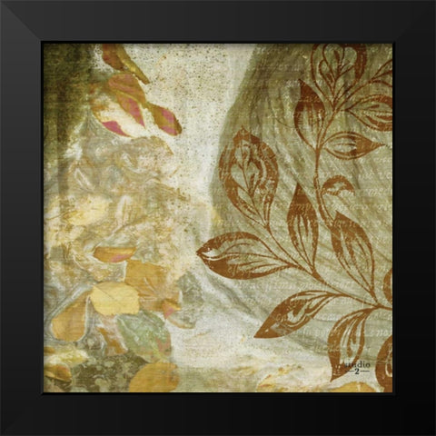 Gold Swirl II Black Modern Wood Framed Art Print by Studio 2