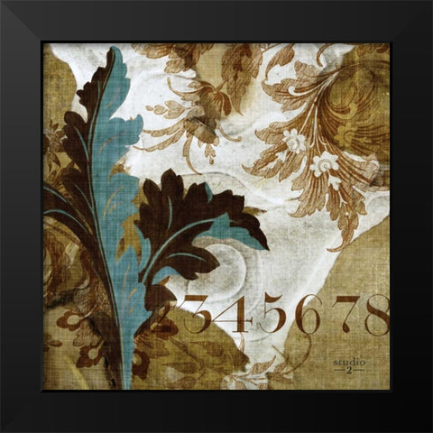 Teal Flow I Black Modern Wood Framed Art Print by Studio 2