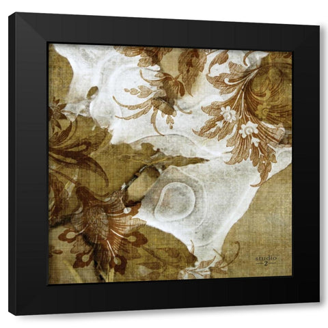 Flow I Black Modern Wood Framed Art Print with Double Matting by Studio 2