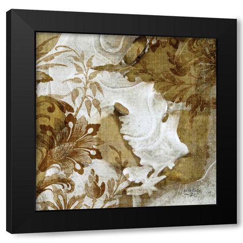Flow II Black Modern Wood Framed Art Print with Double Matting by Studio 2
