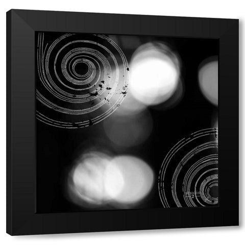 Circles and Swirls I Black Modern Wood Framed Art Print by Studio 2