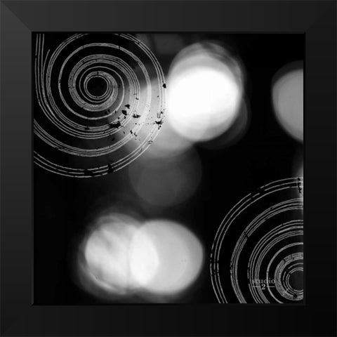 Circles and Swirls I Black Modern Wood Framed Art Print by Studio 2