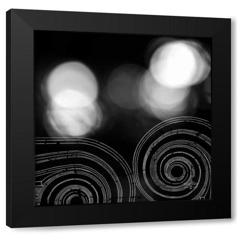 Circles and Swirls II Black Modern Wood Framed Art Print by Studio 2